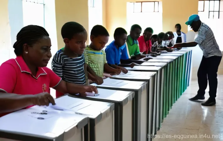 적도 기니의 주요 정치 개혁 및 법률 변화 - Image Prompt 1: A Vibrant, United Vote for Equatorial Guinea's Future**